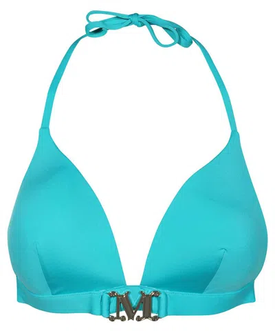 Max Mara Triangle Bikini Top In Blue