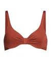 Max Mara Triangle Bikini Top In Brown