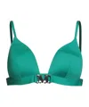 Max Mara Triangle Bikini Top In Green