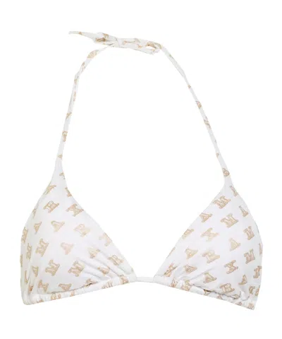 Max Mara Triangle Bikini Top In White