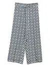 Max Mara Triangle-pattern Silk Trousers In Neutral