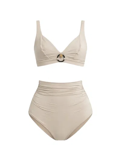 Max Mara Triangle-cup Bikini Top In Neutral