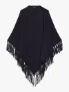Max Mara Triangular Wool Shawl In Midnightblue
