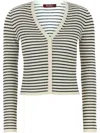 Max Mara Embroidered Silk Blend Trieste Cardigan In White