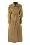 MAX MARA TRIPLE PURE SILK TRENCH COAT IN LEATHER FOR WOMEN