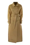 Max Mara Light Brown Sacco Long Trench Coat In Brown