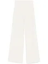 Max Mara Elastic Waistband Lightweight Wide Leg Trousers In Neutral