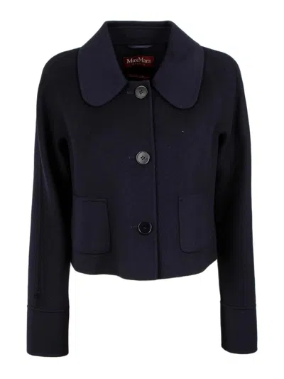 Max Mara Buttoned Pocket Jacket In Black