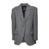 Max Mara Tronto Grey Single-breasted Blazer In Gray