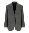 Max Mara Tronto Grey Single-breasted Blazer In Gray
