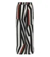 Max Mara Tropea Striped Silk Crepe De Chine Wide-leg Pants In Black