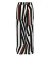 Max Mara Tropea Striped Silk Crepe De Chine Wide-leg Pants In Black