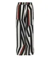 Max Mara Tropea Striped Silk Crepe De Chine Wide-leg Pants In Black