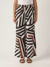 Max Mara Printed Silk Palazzo Trousers In White