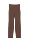 Max Mara Wide Leg High Waist Trousers With Front Crease In Brown