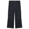 Max Mara Contrast-stitch Cargo Jeans In Blue