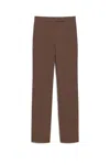 Max Mara Wide Leg High Waist Trousers With Front Crease In Brown