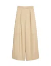 Max Mara Avoriaz Cotton Double Canvas Wide Pants In Beige