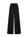 Max Mara Fiesta Silk Satin Slit Wide Pants In Black