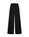 Max Mara Fiesta Silk Satin Slit Wide Pants In Black