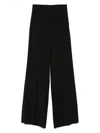 Max Mara Straight High Waist Wide-leg Trousers In Black