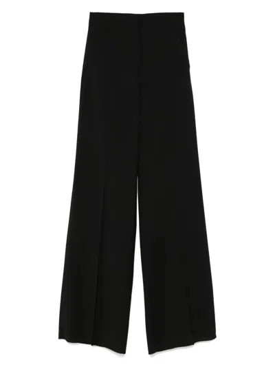 Max Mara Straight High Waist Wide-leg Trousers In Black