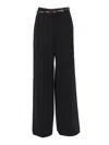 Max Mara Jez Wide-leg Cady Trousers With Belt In Black