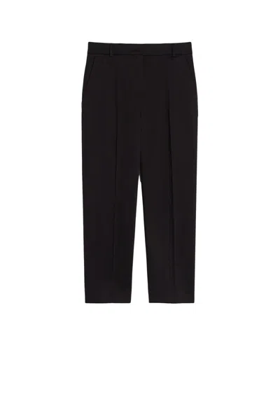 Max Mara Tapered Cropped Trousers In Black