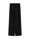 Max Mara Long Black Wool Trousers In Black