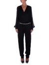 Max Mara Elegant Black Viscose Blend Jumpsuit In Nero Neri E Grigi