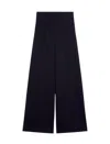 Max Mara Fiesta Silk Satin Slit Wide Pants In Blue