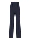 Max Mara Straight Trousers With Pleats And Pockets In Blue