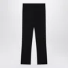 Max Mara Blue Wool Trousers In Black
