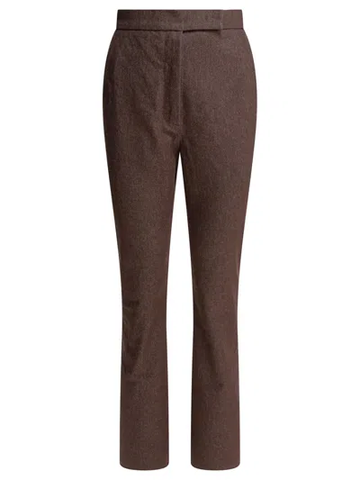 Max Mara Galizia Denim Effect Straight Pants In Brown