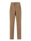 Max Mara Trousers Straight Leg Elastic Waistband In Brown