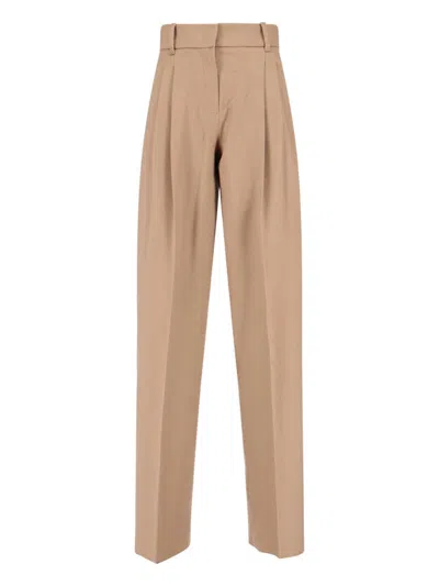 Max Mara Virgin Wool Pants In Brown