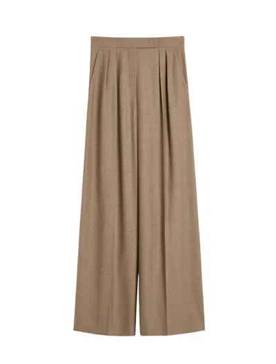 Max Mara Trousers Dove Grey In Brown