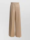 Max Mara Trousers Featuring Belt Loops And Wide Leg In Nude