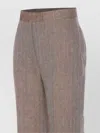 Max Mara Linen Trousers With Tailored Straight Leg Silhouette In Gray