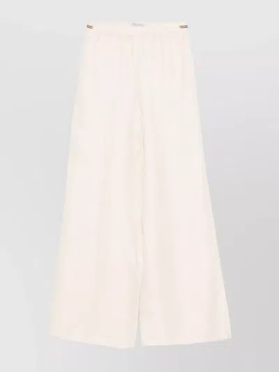 Max Mara Trousers Featuring Drawstring Waistband In Neutral