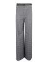 Max Mara Studio Mazurca Prince Of Wales Motif Wool Trousers In Gold