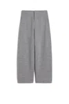 Max Mara Double-layer Wool And Cotton Blend Trousers In Gray