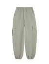 Max Mara Cotton Canvas Baggy Trousers In Green