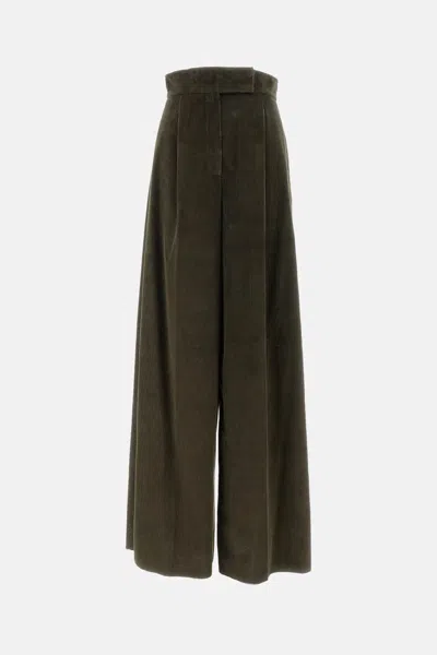 Max Mara Green Wide Leg Trousers