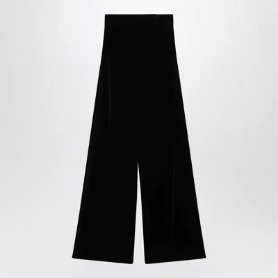 Max Mara Trousers In Shaved Velvet In Black