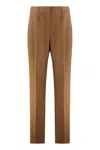 Max Mara Cotton Satin Trousers Back Pockets In Brown