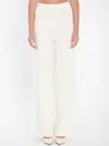 Max Mara Women Trousers In Wool Yarn In White
