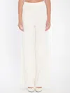 Max Mara Trousers In Wool Yarn In White