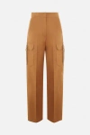 Max Mara Edda Logo-embroidered Trousers In Leather Brown