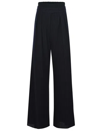 Max Mara Trousers  "piroghe" In Blu Marine